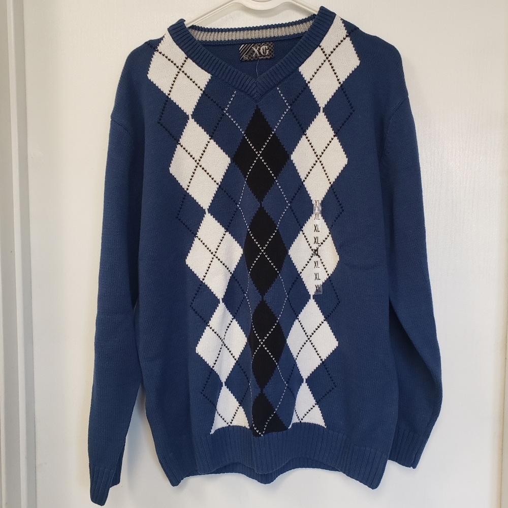 XG Argyle Sweater XL Brand New